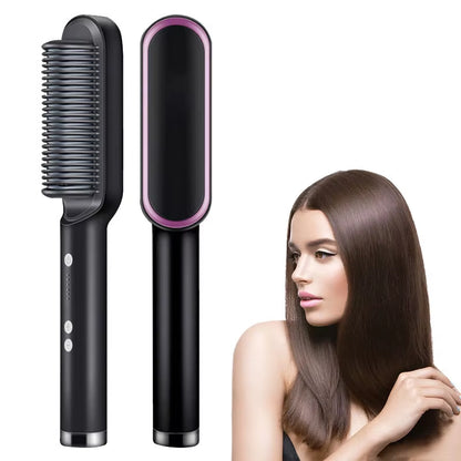 Transform Your Hair with the Professional Electric Hair Straightener Brush - Fast Heating & Effortless Styling!