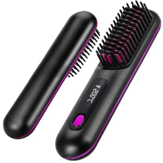 Portable Cordless Hair Straightener Brush