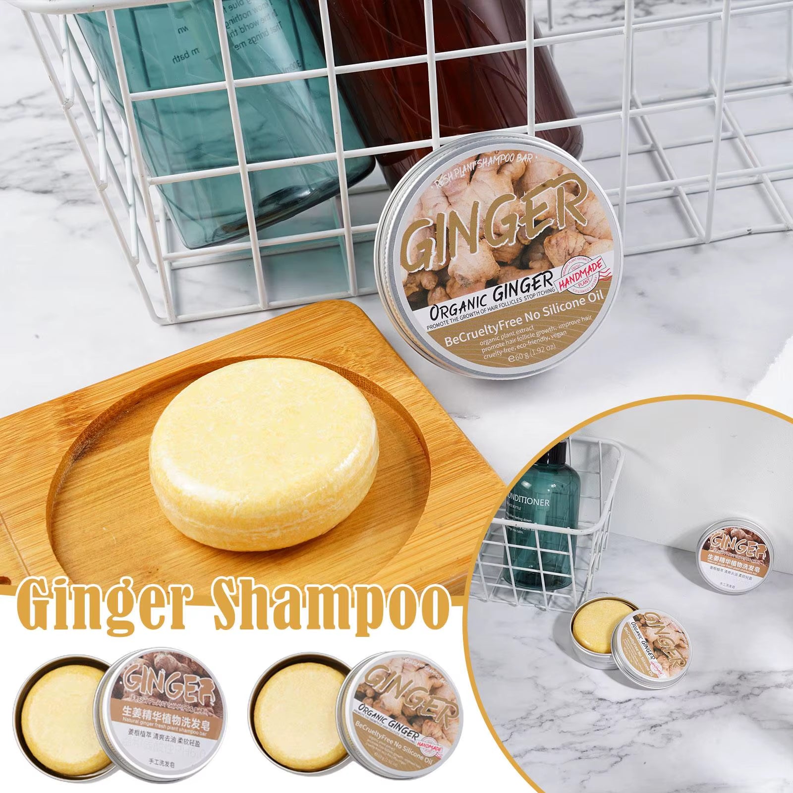 Transform Your Hair with Our Natural Ginger Shampoo Bar – Revitalize, Strengthen, and Nourish Your Locks!