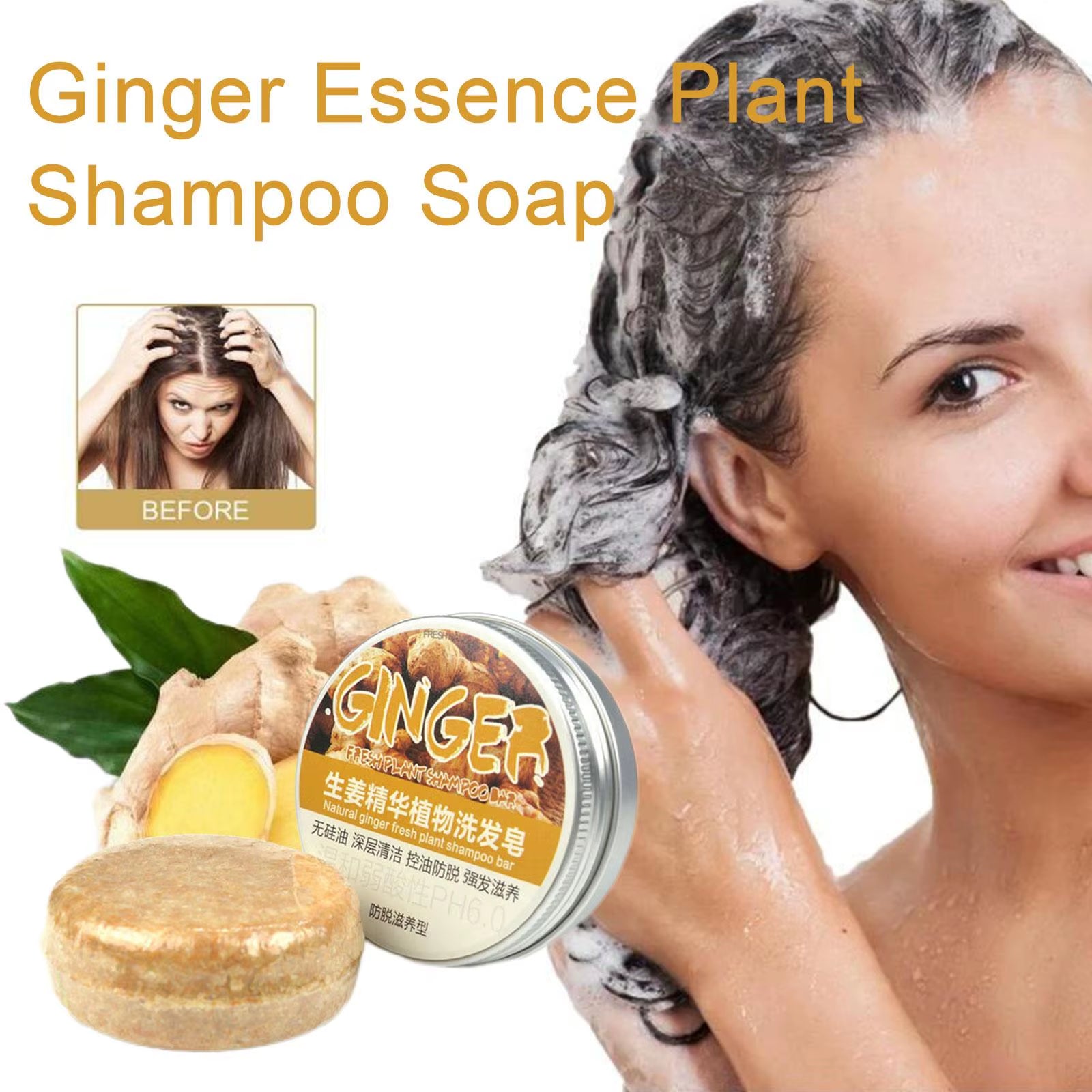 Transform Your Hair with Our Natural Ginger Shampoo Bar – Revitalize, Strengthen, and Nourish Your Locks!