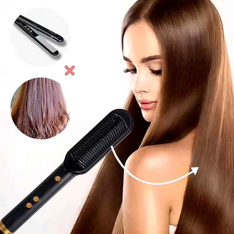 Transform Your Hair with the Professional Electric Hair Straightener Brush - Fast Heating & Effortless Styling!
